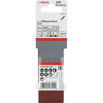 Brusný papír 3dílná sada brusných pásů X440 BOSCH 2608606208