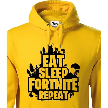 Pánská mikina Pánská mikina Eat Sleep Fortnite Repeat, Barva Žlutá, Velikost S, Canvas Pánská mikina Bezvatriko.cz 1