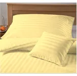 Damaškové hotelové povlečení 25 mm proužek šampaň 140x200 + 70x90