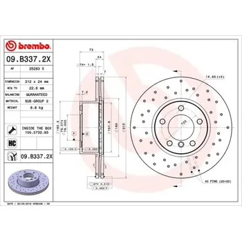 Brzdový kotouč Brembo 09.B337.2X