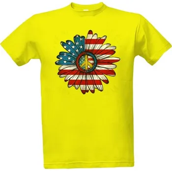 Pánská móda Tričko s potiskem USA PEACE pánské