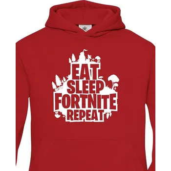 Chlapecká mikina Dětská mikina Eat Sleep Fortnite Repeat, Barva Červená, Velikost 158-164, Canvas Dětská mikina Bezvatriko.cz 1