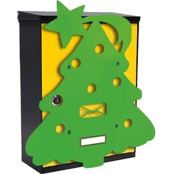 Poštovní schránka Alubox MIA box Green tree Y - poštovní schránka s výměnným krytem a jmenovkou, strom