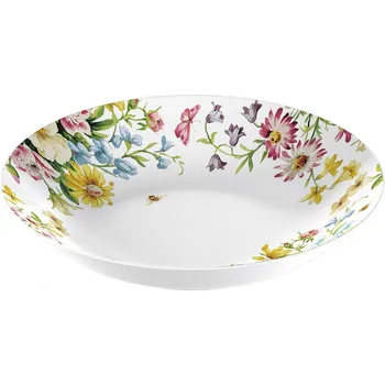 Talíř Creative Tops, Anglie Creative Tops - Porcelánový talíř English Garden na těstoviny /20,5*20,5*4,5 cm/ Barva: žlutá, barevné květiny, Velikost: 20,5x20,5x4,5