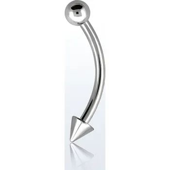 Piercing Piercingate Piercing do obočí - kulička a hrot POB00211 - Délka tyčky: 8 mm, Hroty: 3 mm, Kuličky: 3 mm, Průměr tyčky: 1,2 mm