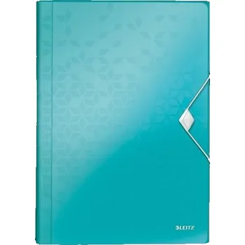 Aktovka na dokumenty Aktovka s přihrádkami Leitz WOW, PP, ledová modrá