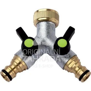 Vodovodní kohout Mosazný rozbočovač s 3/4" kulovými uzávěry AQ