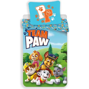 Povlečení Jerry Fabrics Paw Patrol 159 Team Paw 140 x 200, 70 x 90 zipový uzávěr