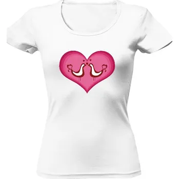 Dámské tričko Tričko s potiskem lásky čas - hrdličky dámské