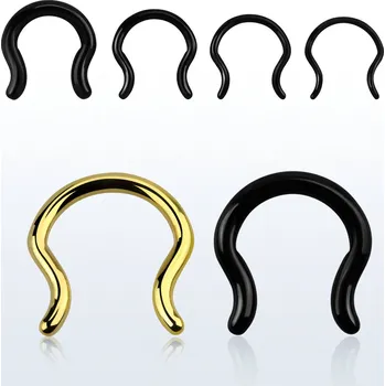Piercing Piercingate Piercing kroužek - septum PKR00117 - Barva/Motiv: Černá, Průměr kroužku: 10 mm, Průměr tyčky: 1,2 mm