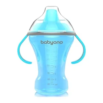 Netekoucí hrneček s tvrdým pítkem 260 ml BabyOno Barva: Modrá