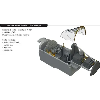 Plastikový model Eduard 1/48 P-38F cockpit (TAMIYA)