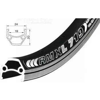 Ráfek na kolo Remerx ráfek DRAGON 719 V-brake 24' 507x19 36d bez nýtu (černá)
