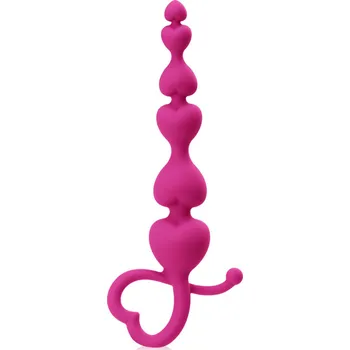 ŘETÍZEK STIMULUJÍCÍ ANÁL I VAGÍNU S KORÁLKY VE TVARU SRDCE - 59379612