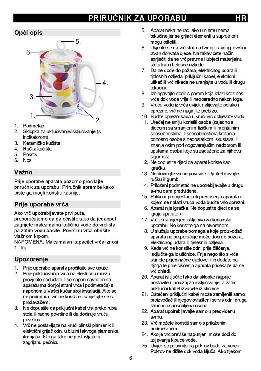 Návod k obsluze Gorenje K10C bílá - Zbozi.cz