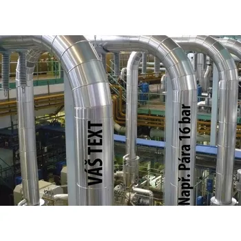 Vizuální management - nápis na potrubí / zařízení - XXL - výška textu 150 mm