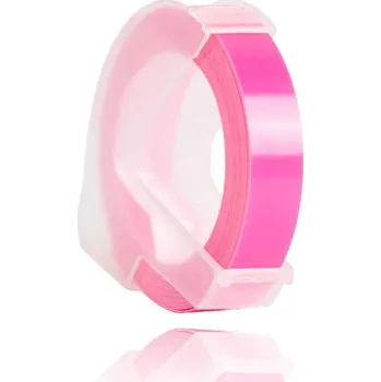 Pásek do tiskárny Dymo Omega, 9mm x 3m, bílý tisk / fluorescenční růžový podklad, kompatibilní páska