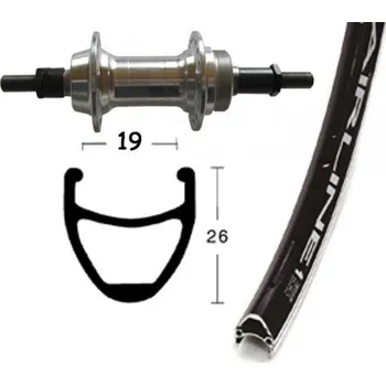 Zapletené kolo OEM zadní zapletené kolo 28x1.75' NUT pevná osa Airline 1 (černá/stříbrná)