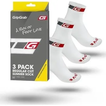 Pánské ponožky GripGrab ponožky 3PACK Classic Regular Cut (bílá)