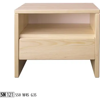 ImportWorld Noční stolek Mercy masiv v55 x š42 x h35 cm (Barva dřeva: Ořech)