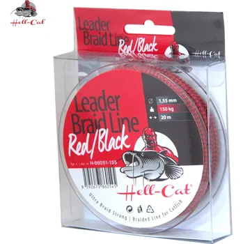 HELL CAT Hell-Cat návazcová šnůra Leader Braid Line Red/Black 20 m průměr: 1,40 mm