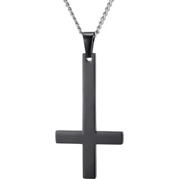 Náhrdelník Náhrdelník - Obrácený kříž - Antichrist - Black - 316L