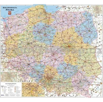 Polsko spediční - nástěnná mapa 100 x 115 cm, laminovaná s 2 lištami