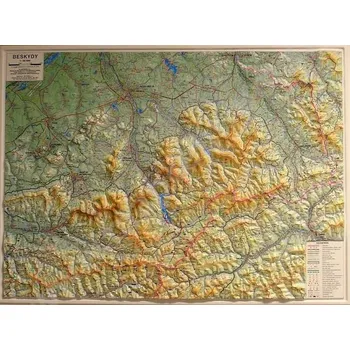 Beskydy 1:66 666 - plastická mapa 100 x 75 cm