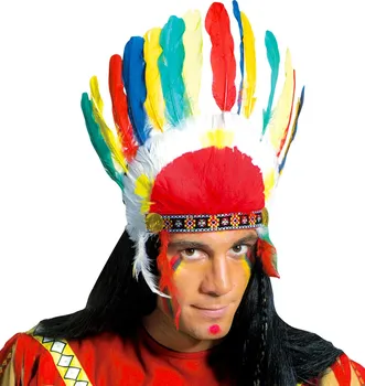Karnevalový doplněk Widmann Indiánská péřová čelenka