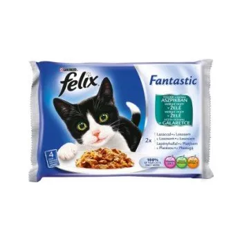 Pro kočku Felix cat kaps.-Fant.Multipack losos,platýs v želé 4 x 85 g