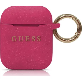 Příslušenství pro sluchátka Guess GUACCSILGLFU silikonový kryt pro Airpods fuchsiový