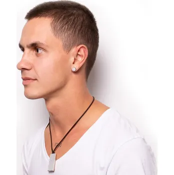 Náhrdelník Náhrdelník + náušnice: Sada Bästa Street Flat grey (náhrdelník) + Simple Ring grey (náušnice) Délka kůže: 50cm