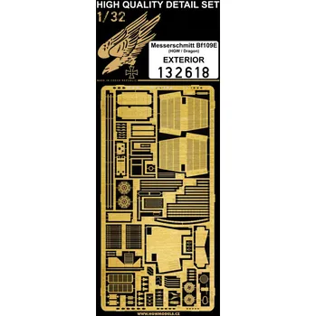 Plastikový model HGW 1/32 Bf 109E - exterior PE set (HGW/DRAG)