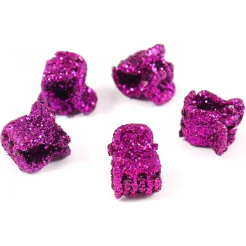 Fialové skřipečky do vlasů se třpytem, 5 ks