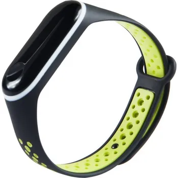 Příslušenství k fitness náramku Beweare Náhradní silikonový pásek pro Xiaomi Mi Band 4 / Mi Band 3 - zelenočerný s puntíky