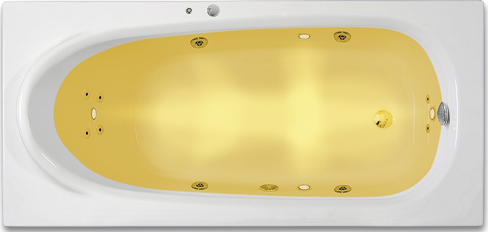ARTTEC RHEY SURF + CHROMO 170 x 75 cm hydromasážní akrylátová vana Prodloužená záruka