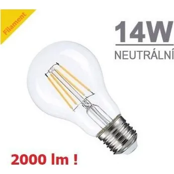 Žárovka LED21 LED žárovka 14W 6xCOS Filament E27 2000lm NEUTRÁLNÍ BÍLÁ