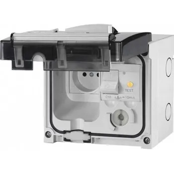 Elektrická zásuvka 509.3411 509.3411 Uzamykatelná blokační zásuvka 230V/16A nástěnná jištěná s FI 10mA OMNIA SCAME