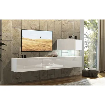 Obývací stěna Ral Obývací stěna MADRID 3, 273 cm - Bílý lesk