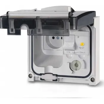 Elektrická zásuvka 409.3411 409.3411 Uzamykatelná blokační zásuvka 230V/16Avestavná jištěná s FI 10mA OMNIA SCAME