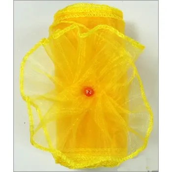 Stuha Organza stuha 10cm/9m - tm.žlutá