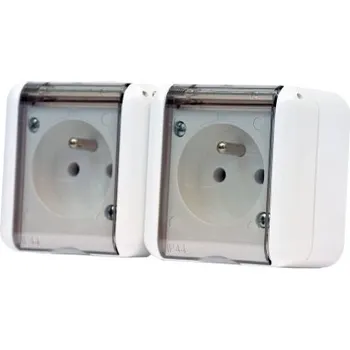 Stavebniny 134.22922.BT 134.22922.BT - Dvojzásuvka s transparentním víčkem IP44 bílá SCAME