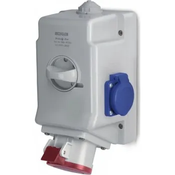 Elektrická zásuvka 513.1657-1FNS 513.1657-1FNS Zásuvka s vypínačem kombinovaná CEE 400V/16A pětipólová, 1x domovní 230V SCAME