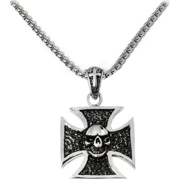 Náhrdelník Náhrdelník keltský kříž s lebkou z chirurgické oceli S219130