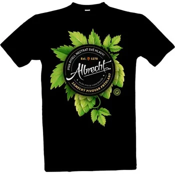 Tričko s potiskem Albrecht / Black pánské