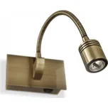 LED nástěnné svítidlo Ideal lux Dynamo AP1 121352 1x3W - bronz + sada - Trio LED žárovka 2x10W | E27 | 3000K | 806lm