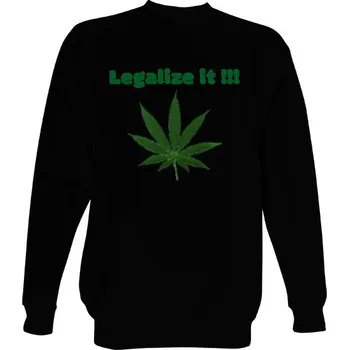 Pánská mikina Mikina bez kapuce Unisex s potiskem Legalize it - Unisex mikina pánské