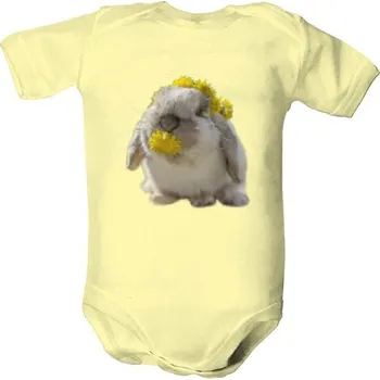 Kojenecký body Dětské body s potiskem kralík a pampelišky dětské