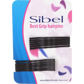 Vlnitá sponka Sibel Best Grip - 5 cm, hnědá - 12ks (9600054-15)