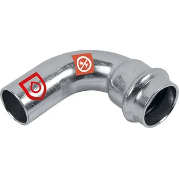 Vodovodní potrubí FRABOPRESS C-STEEL oblouk 42 mm 90° M x F FPC.C1.42